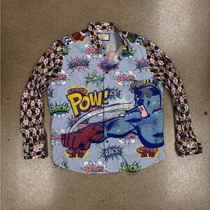Graphic Comic Print Men's Shirt